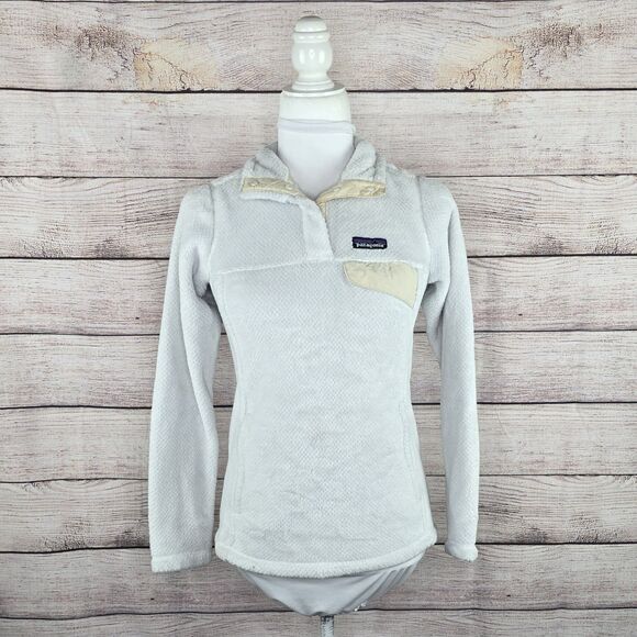 Patagonia Re-Tool Snap-T White Fleece Classic Polartec Fleece Cozy Pullover XS - Picture 1 of 8